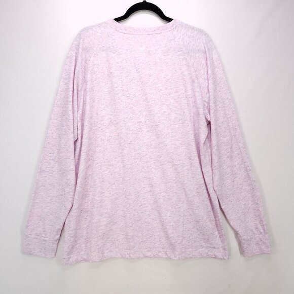 Kangol Raindrop Mens Long Sleeve Tshirt Size Large Pink Heather Crewneck Stretch - Picture 2 of 13
